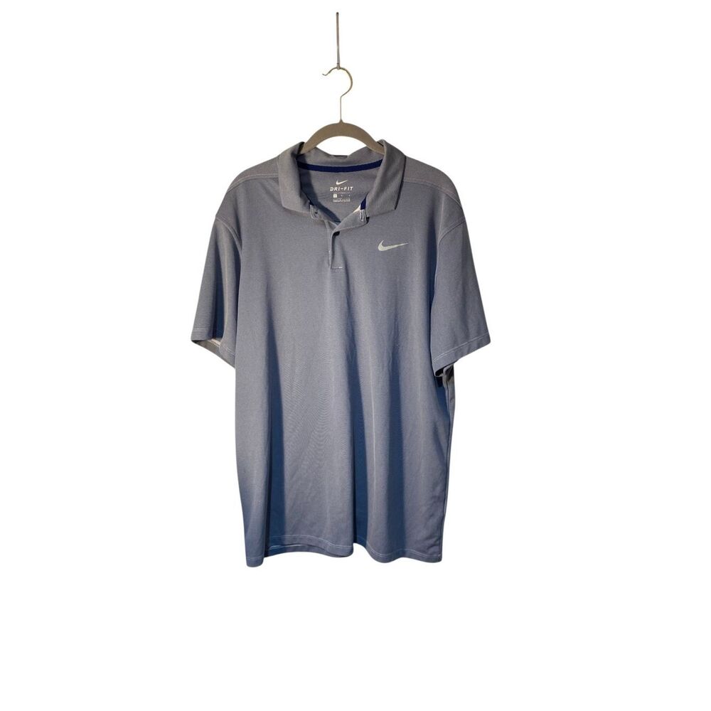 Nike men’s dri fit blue short sleeve polo asked leisurewear shirt L
